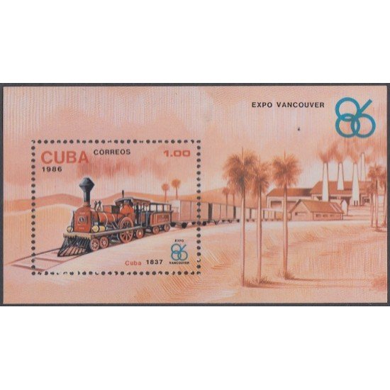 Cuba HB 94 1986 Expo Vancouver Tren Train MNH Cuba HB 94 1986 Expo Vancouver Tren Train MNH