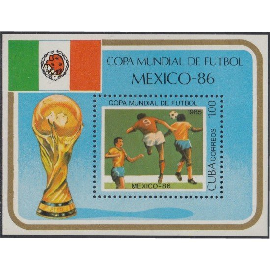 Cuba HB 87 1985 Copa Mundial de la FIFA Mexico 86 MNH Cuba HB 87 1985 Copa Mundial de la FIFA Mexico 86 MNH
