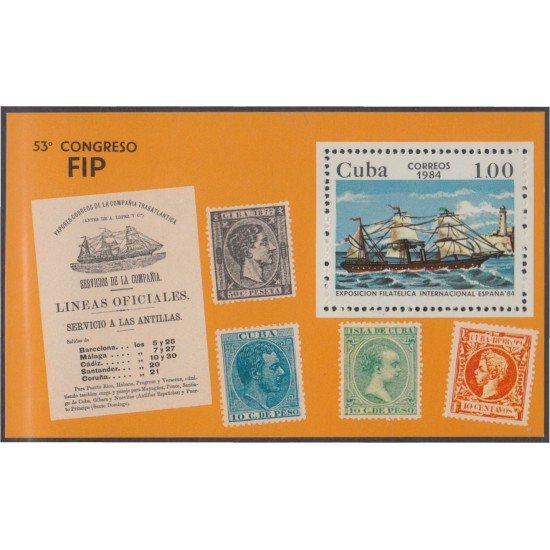 Cuba HB 81 1984 Exposición Filatélica Internacional España 84 MNH Cuba HB 81 1984 Exposición Filatélica Internacional España 84 MNH