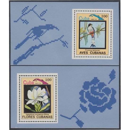 Cuba HB 78/79 1983 Aves y flores cubanas birds and flowers MNH Cuba HB 78/79 1983 Aves y flores cubanas birds and flowers MNH