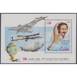 Cuba HB 75 1983 200 Aniversario del primer vuelo en Globo MNH Cuba HB 75 1983 200 Aniversario del primer vuelo en Globo MNH