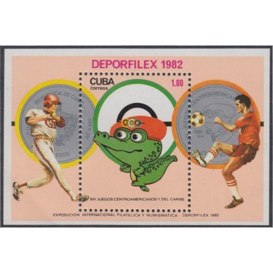 Cuba HB 72 1982 XIV Juegos Centraomericanos y del Caribe MNH Cuba HB 72 1982 XIV Juegos Centraomericanos y del Caribe MNH