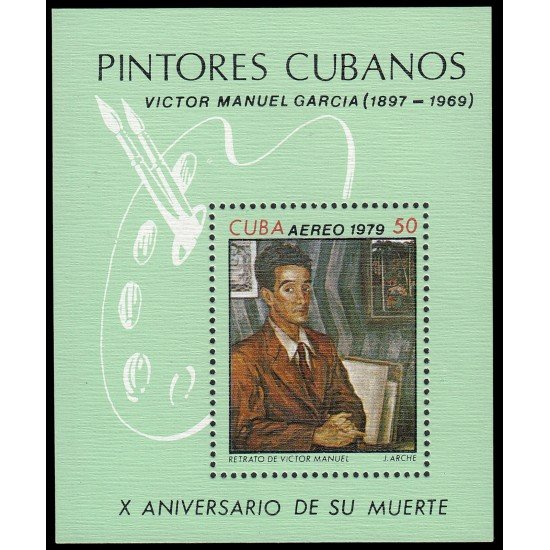 Cuba HB 59 1979 Pintores cubanos Víctor Manuel MNH Cuba HB 59 1979 Pintores cubanos Víctor Manuel MNH