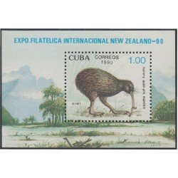 Cuba HB 121 1990 Exposición Filatélica Internacional Nueva Zelanda 90 MNH Cuba HB 121 1990 Exposición Filatélica Internacional Nueva Zelanda 90 MNH