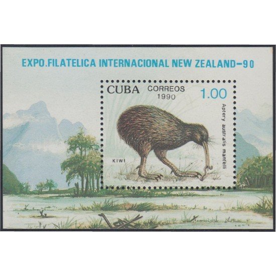 Cuba HB 121 1990 Exposición Filatélica Internacional Nueva Zelanda 90 MNH