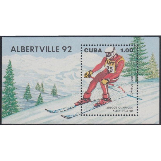 Cuba HB 119 1990 Juegos olímpicos Albertville 92 MNH Cuba HB 119 1990 Juegos olímpicos Albertville 92 MNH