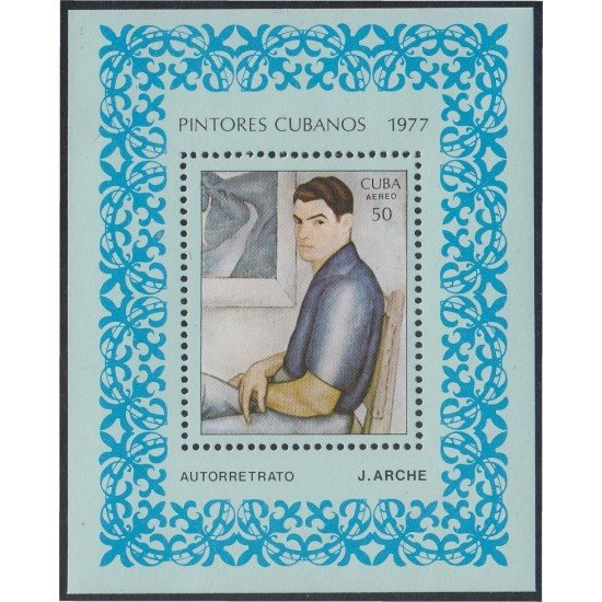 Cuba HB 51 1977 Pintores cubanos Autorretrato Jorge Arche MH Cuba HB 51 1977 Pintores cubanos Autorretrato Jorge Arche MH