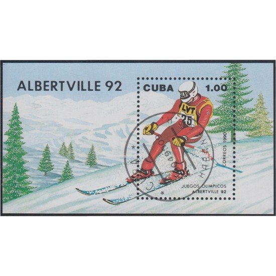 Cuba HB 119 1990 Juegos olímpicos Albertville 92 usados Cuba HB 119 1990 Juegos olímpicos Albertville 92 usados