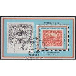 Cuba HB 111 1988 70 Aniversario del Sello Checoeslovaco usados Cuba HB 111 1988 70 Aniversario del Sello Checoeslovaco usados