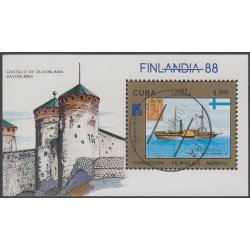 Cuba HB 104 1988 Exposición Filatélica Mundial Finlandia 88 usados Cuba HB 104 1988 Exposición Filatélica Mundial Finlandia 88 usados