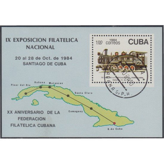 Cuba HB 86 1984 IX Exposición Filatélica Nacional usados Cuba HB 86 1984 IX Exposición Filatélica Nacional usados