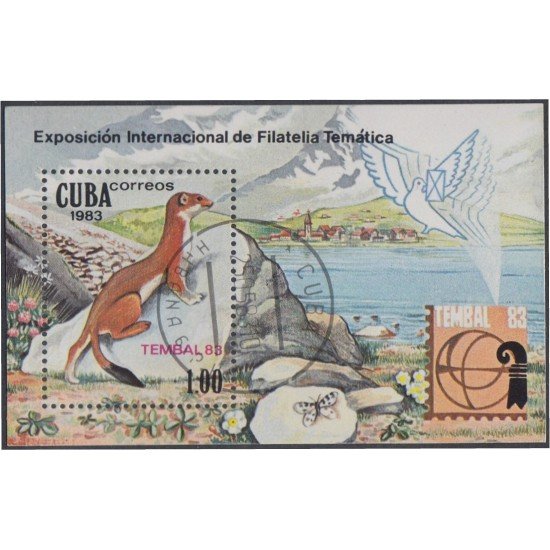 Cuba HB 76 1983 Exposición Internacional de Filatelia Temática Tembal 83 usados Cuba HB 76 1983 Exposición Internacional de Filatelia Temática Tembal 83 usados