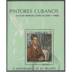 Cuba HB 59 1979 Pintores cubanos Víctor Manuel usados Cuba HB 59 1979 Pintores cubanos Víctor Manuel usados