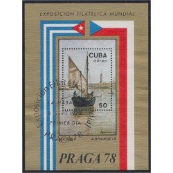 Cuba HB 54 1978 Exposición Filatélica Mundial Praga 78 usados Cuba HB 54 1978 Exposición Filatélica Mundial Praga 78 usados