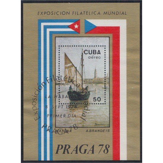 Cuba HB 54 1978 Exposición Filatélica Mundial Praga 78 usados Cuba HB 54 1978 Exposición Filatélica Mundial Praga 78 usados