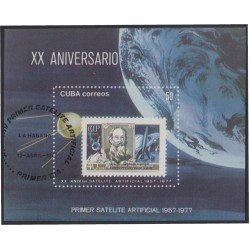 Cuba HB 49 1977 XX Aniversario del primer satélite artificial usados Cuba HB 49 1977 XX Aniversario del primer satélite artificial usados