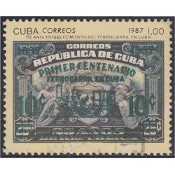 Cuba SH 102 1987 150 Aniversario del establecimiento del ferrocarril en Cuba usados Cuba SH 102 1987 150 Aniversario del establecimiento del ferrocarril en Cuba usados