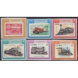 Cuba SH 101 150 Aniversario del ferrocarril cubano Dentado figurado MNH Cuba SH 101 150 Aniversario del ferrocarril cubano Dentado figurado MNH