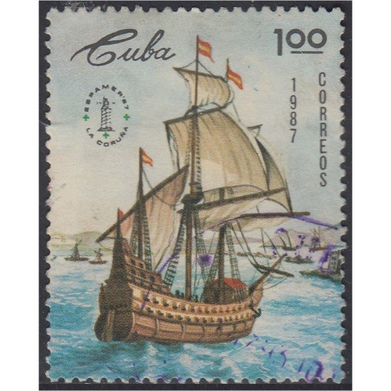 Cuba SH 100 1987 Espamer 87 La Coruña usados Cuba SH 100 1987 Espamer 87 La Coruña usados