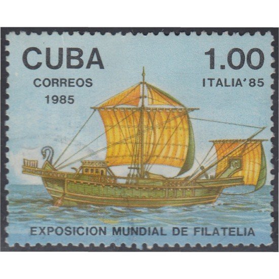 Cuba SH 90 1985 Exposición Filatélica Mundial Italia 85 Barco usados Cuba SH 90 1985 Exposición Filatélica Mundial Italia 85 Barco usados