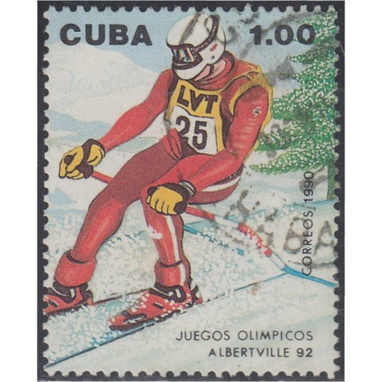 Cuba SH 119 1990 Juegos olímpicos Albertville 92 usados Cuba SH 119 1990 Juegos olímpicos Albertville 92 usados