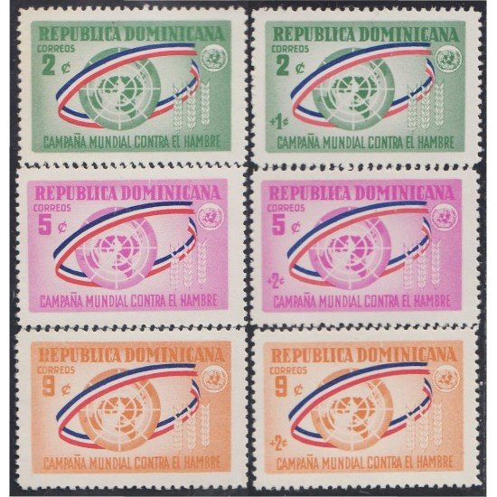 Rep. Dominicana 587/92 1963 Campaña Mundial contra el Hambre MNH