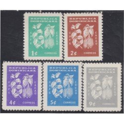 Rep. Dominicana 556A/60 1962 Serie Antigua Café y Cacao MNH Rep. Dominicana 556A/60 1962 Serie Antigua Café y Cacao MNH