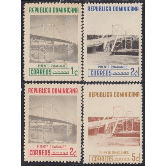 Rep. Dominicana 530/33 1959/60 Puente Rhadames MH Rep. Dominicana 530/33 1959/60 Puente Rhadames MH