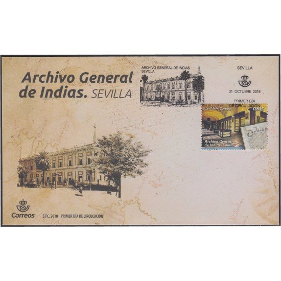 España Spain 5265 2018 Archivo General de Indias SPD Sobre Primer Día España Spain 5265 2018 Archivo General de Indias SPD Sobre Primer Día