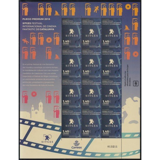 España Pliego Premium 68 2018 Sitges Festival Internacional de Cinema MNH España Pliego Premium 68 2018 Sitges Festival Internacional de Cinema MNH