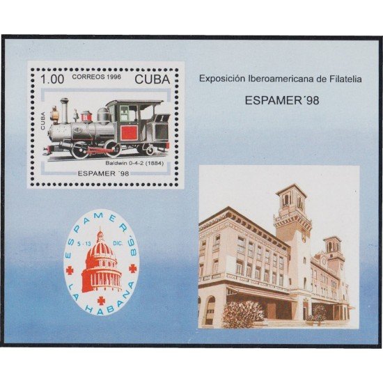 Cuba HB 148 1996 Espamer 98 Exposición Iberoamericana de Filatelia MNH