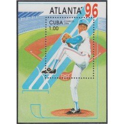 Cuba HB 144 1996 Juegos Olímpicos en Estados Unidos Atlanta Béisbol MNH Cuba HB 144 1996 Juegos Olímpicos en Estados Unidos Atlanta Béisbol MNH
