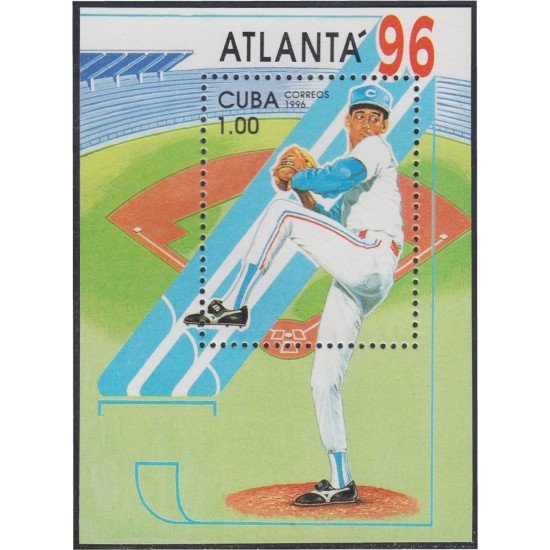 Cuba HB 144 1996 Juegos Olímpicos en Estados Unidos Atlanta Béisbol MNH Cuba HB 144 1996 Juegos Olímpicos en Estados Unidos Atlanta Béisbol MNH
