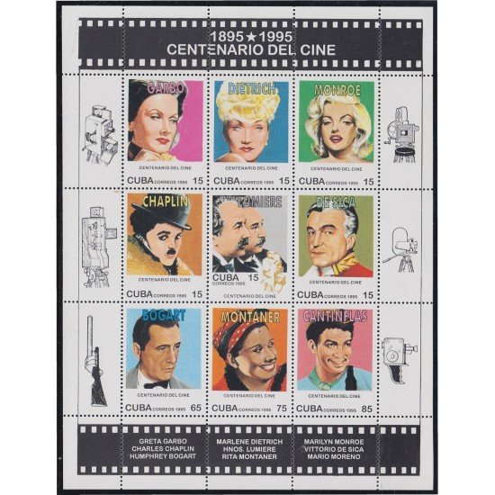 Cuba HB 142 1995 Centenario del Cine MNH Cuba HB 142 1995 Centenario del Cine MNH