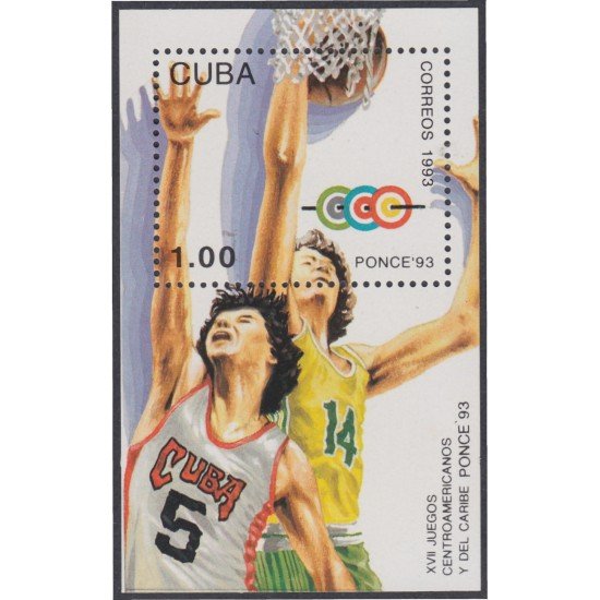 Cuba HB 136 1993 XVII Juegos Centroamericanos y del Caribe Ponce 93 MNH
