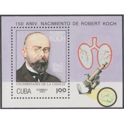 Cuba HB 135 1993 150 Aniversario del nacimiento de Robert Koch MNH Cuba HB 135 1993 150 Aniversario del nacimiento de Robert Koch MNH