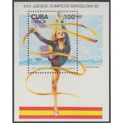 Cuba HB 128 1992 Juegos Olímpicos Barcelona 1992 Gimnasia rítmica MNH Cuba HB 128 1992 Juegos Olímpicos Barcelona 1992 Gimnasia rítmica MNH