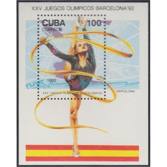 Cuba HB 128 1992 Juegos Olímpicos Barcelona 1992 Gimnasia rítmica MNH Cuba HB 128 1992 Juegos Olímpicos Barcelona 1992 Gimnasia rítmica MNH