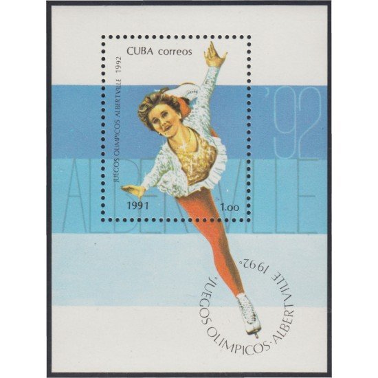 Cuba HB 126 1991 Juegos Olímpicos Albertville 1992 MNH Cuba HB 126 1991 Juegos Olímpicos Albertville 1992 MNH