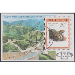 Cuba HB 141 1995 1º Exposición Internacional de sellos Beijing 95 usados Cuba HB 141 1995 1º Exposición Internacional de sellos Beijing 95 usados