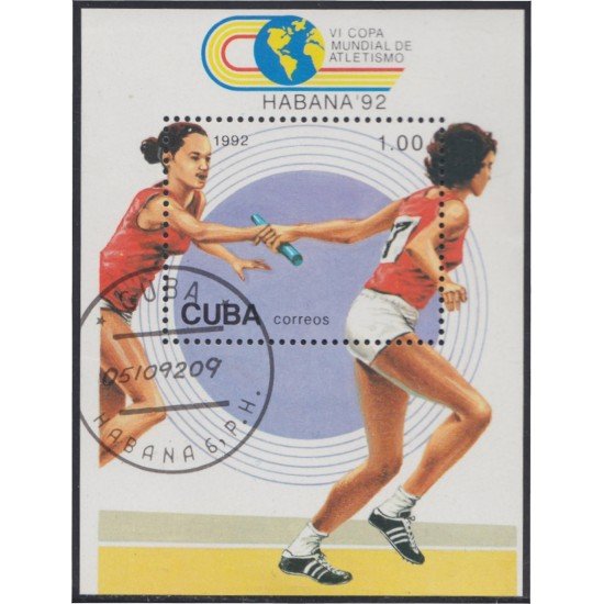Cuba HB 132 1992 VI Copa Mundial de Atletismo usados Cuba HB 132 1992 VI Copa Mundial de Atletismo usados