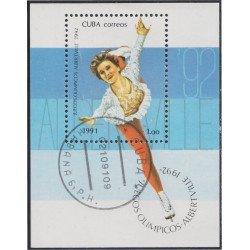 Cuba HB 126 1991 Juegos Olímpicos Albertville 1992 usados Cuba HB 126 1991 Juegos Olímpicos Albertville 1992 usados