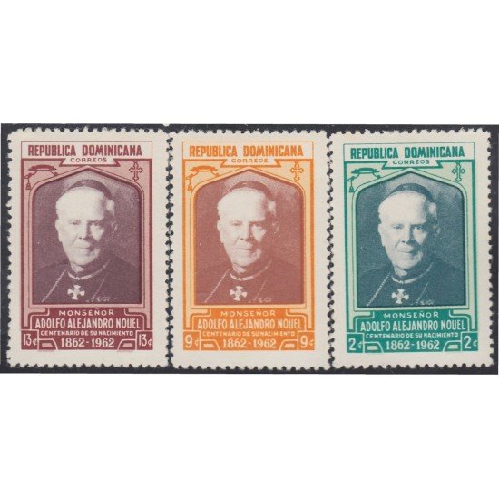 Rep. Dominicana 584/86 1962 Monseñor Adolfo Alejandro Nouel MH