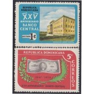 Rep. Dominicana 717/18 1972 XXV Aniversario Banco Central MNH
