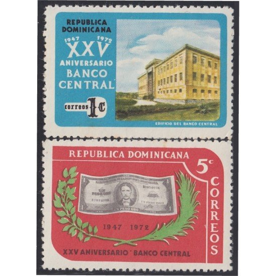 Rep. Dominicana 717/18 1972 XXV Aniversario Banco Central MNH Rep. Dominicana 717/18 1972 XXV Aniversario Banco Central MNH