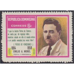 Rep. Dominicana 716 1972 Emilio A. Morel Poeta y Periodista MNH Rep. Dominicana 716 1972 Emilio A. Morel Poeta y Periodista MNH