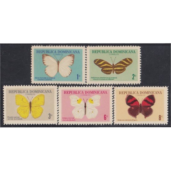 Rep. Dominicana 638/42 1966 Mariposas Butterflies MNH Rep. Dominicana 638/42 1966 Mariposas Butterflies MNH