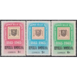 Rep. Dominicana 631/33 1965 Centenario del 1º sello postal dominicano MNH Rep. Dominicana 631/33 1965 Centenario del 1º sello postal dominicano MNH