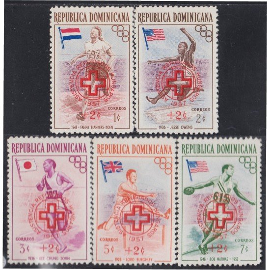 Rep. Dominicana 452/56 1957 Deportes Juegos olímpicos de Melbourne MH Rep. Dominicana 452/56 1957 Deportes Juegos olímpicos de Melbourne MH