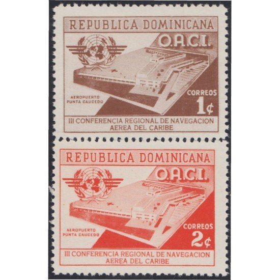 Rep. Dominicana 442/43 1956 OACI III Conferencia regional de navegación Aérea del Caribe MH Rep. Dominicana 442/43 1956 OACI III Conferencia regional de navegación Aérea del Caribe MH
